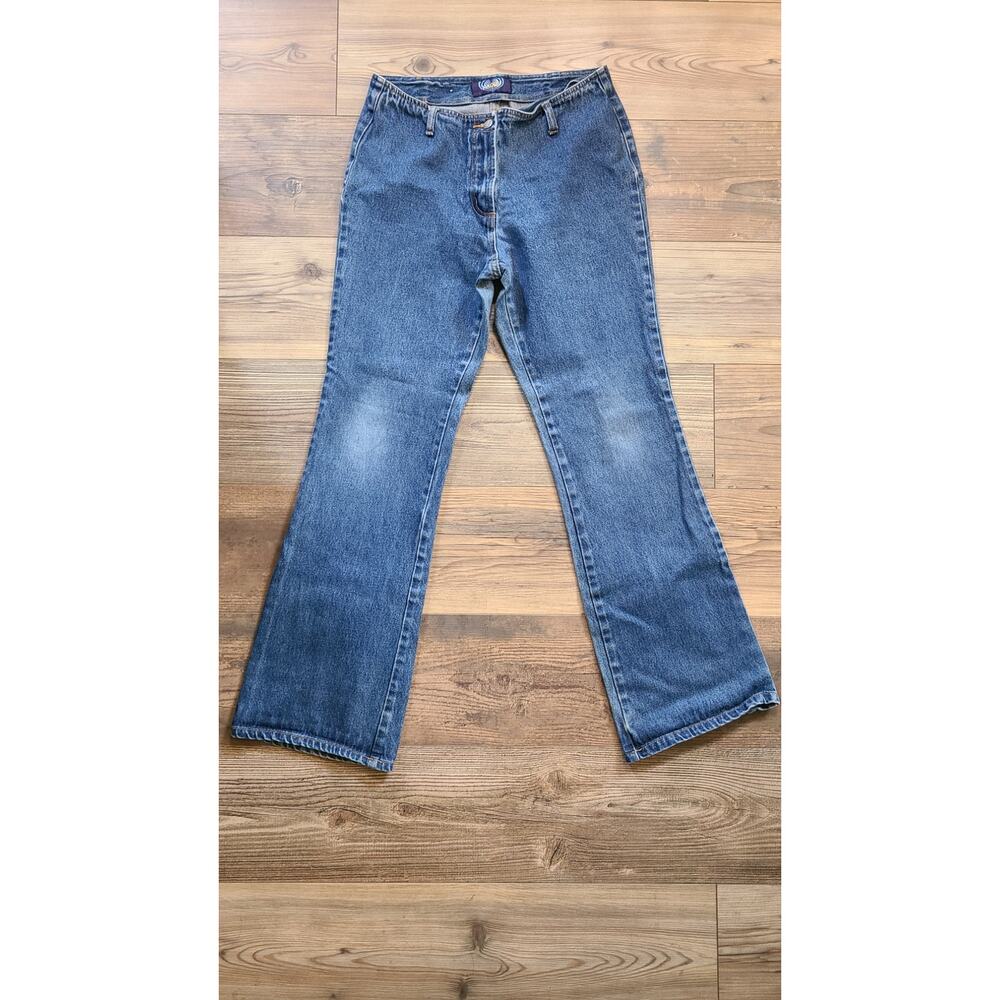Angels Y2K Low Rise Jeans Womens 5/28 Bootcut Flare Medium Wash 90s 00s FLAW